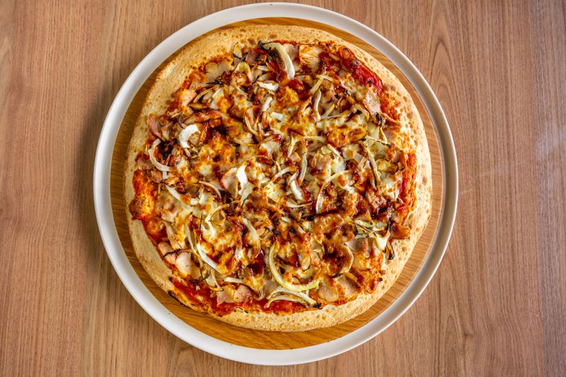 Spicy meat lovers pizza at Pizza luce